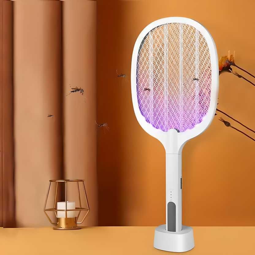 Mosquito Bat with UV Light Lamp Five Nights Mosquito Killer Autokill 2 in 1 Mosquito Racket 1200mAh Lithium ion Rechargeable Battery Handheld Electric Fly Swatter