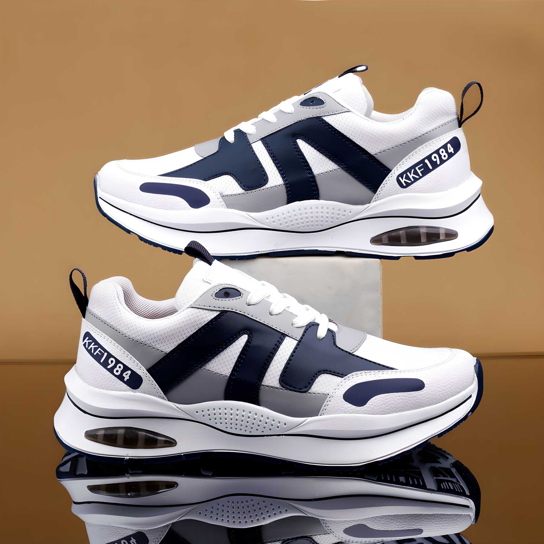 Men's Stylish Casual Shoes Outer Material: Mesh Sole Material: Airmix  Color: White